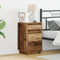 vidaXL - Nachtkastje - met - LED - in - Oud - Hout - - - 39x34.5x65 - cm - - - Kunststof