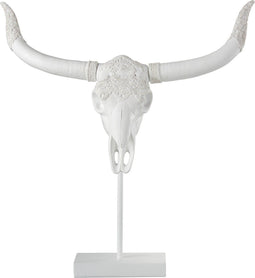 J-Line figuur Schedel Hert Op Voet - polyresin - wit