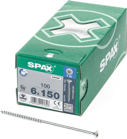Spax Spaanplaatschroef Verzinkt Torx 6.0 x 150 - 100 stuks