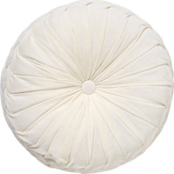 Dutch Decor - KAJA - Sierkussen rond velvet Ø40 cm - Snow White - wit