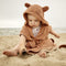 Nuuroo Badponcho - Badcape - Capouchon met lief gezicht en berenoren - Bruin - Meisje - Biologisch katoenen badstof badponcho 0 tot 2 jaar
