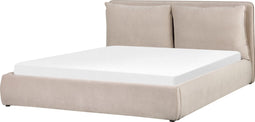 BAJONNA - Bed met opbergruimte - Beige - 180 x 200 cm - Fluweel