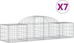 vidaXL - Schanskorven - 7 - st - gewelfd - 200x50x40/60 - cm - gegalvaniseerd - ijzer