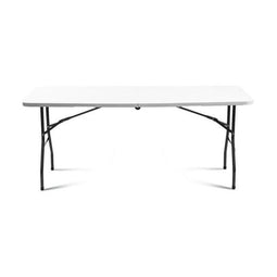 Inkazen Opvouwbare Klaptafel – 180,5 x 70 x 74 cm – Wit – Stalen Frame – Inklapbare Camping- en