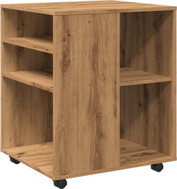 vidaXL - Rolkast - 60x53x72 - cm - bewerkt - hout - artisanaal - eikenkleurig