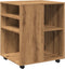 vidaXL - Rolkast - 60x53x72 - cm - bewerkt - hout - artisanaal - eikenkleurig