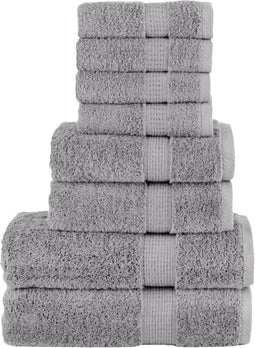 vidaXL - 8-delige - Handdoekenset - SOLUND - 600 - g/m² - grijs