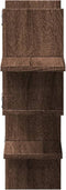 vidaXL - Wandschap - 124,5x18x60,5 - cm - bewerkt - hout - bruin - eikenkleurig