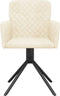 vidaXL - Eetkamerstoelen - draaibaar - 2 - st - fluweel - crèmekleurig