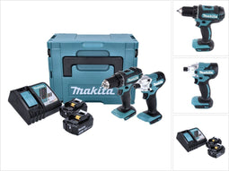 Makita Combiset boor en schroevendraaier 18 V blauw en zwart