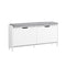 Sobuy FSR151-L-W - Schoenenkast met bank - 4 vakken - 105 x 24 x 52 cm - wit met grijs kussen