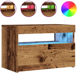 vidaXL - Tv-meubel - met - LED - 60x35x40 - cm - bewerkt - hout - oud - hout