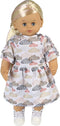 Poppenkleding jurk met wolkjes (past op gordi popjes Paola Reina)