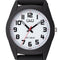 Q&Q V13A-001VY - Horloge - Analoog - Unisex- Plastic band - Rond - Kunststof - Cijfers - Wit - Zwart