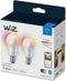 WiZ A60 E27 - Slimme LED Lamp - Dimbaar warm- en koelwit licht en miljoenen kleuren (2 stuks)