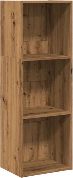 vidaXL - Boekenkast - 40x30x114 - cm - bewerkt - hout - artisanaal - eikenkleurig