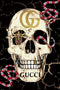 Glasschilderij Gucci doodskop - wanddecoratie goud - Glasschilderijen 80cm