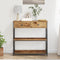 vidaXL - Console - Tafel - Oud - Hout - 75x28x75 - cm - Engineered - Hout - en - Staal