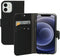 Mobiparts iPhone 12 Mini - Wallet Case - Saffiano motief - Zwart