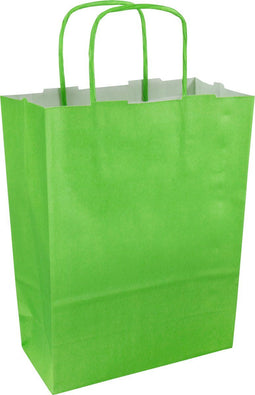 Tas | Kraftpapier | gedraaid papieren koord | 18x 8x22cm | draagtas | groen | 50 stuks