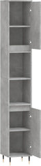 vidaXL - Badkamerkast - 30x30x190 - cm - bewerkt - hout - betongrijs