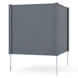 Coast Tuinscherm Set van 2 Panelen 123 × 123 cm – Grijs – Privacy Scherm met Grondpennen voor Airco,
