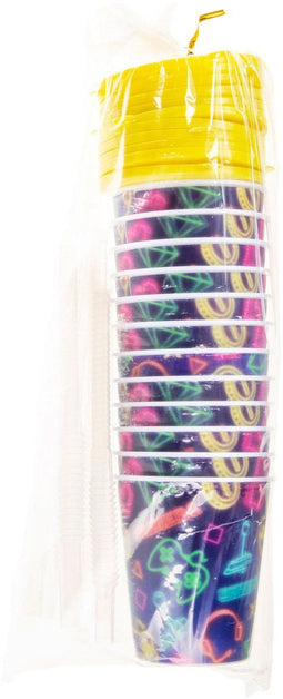 Beker met Deksel en Rietje Gamer, 12st..