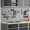 vidaXL - Pegboards - - - 3 - Pack - met - 15 - Accessoires, - Grijs, - 50 - x - 60 - cm, - Staal