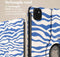 imoshion Tablet Hoes - Geschikt voor iPad Pro 11 (2022) / Pro 11 (2021) / Pro 11 (2020) / Pro 11 (2018) - 360° Draaibare Design Bookcase 2.0 - White Blue Stripes