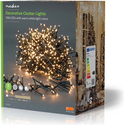 Nedis Kerstverlichting - Cluster - 768 LED's - Warm Wit - 5.60 m - Licht effecten: 7 - Binnen & Buiten - Netvoeding