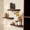 Wandplank Gusta Walnut | 60 cm | Set van 3