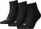 Puma Unisex Quarter Plain Enkelsokken - 3-Pack - Maat 35-38 - Zwart (3 paar)
