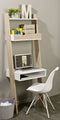 SoBuy FRG111-WN - Boekenplank met Bureau - Wandmodel MDF/Spaanplaat - 40 x 65 x 176 cm - Wit/Naturel