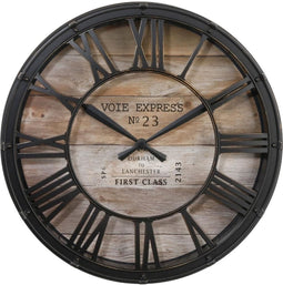 Atmosphera Vintage Klok - 39 cm - Metaal - Zwart/Bruin