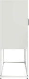 vidaXL - Hoge - kast - 68x39x107 - cm - staal - wit