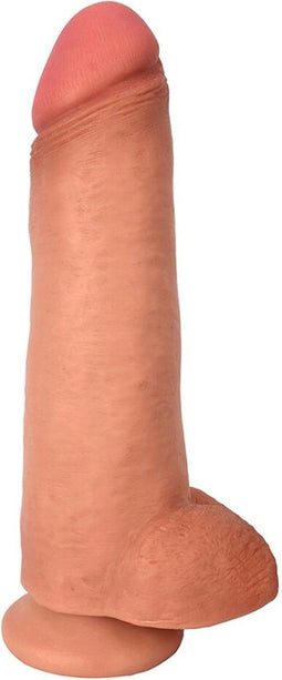 12 Inch Dong with Balls - Beige