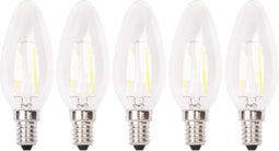 XQLITE - LED Kaarslamp - E14 2 Watt Filament Warmwit 2700K (5 stuks)