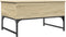 vidaXL - Salontafel - 70x50x40 - cm - bewerkt - hout - en - metaal - sonoma - eikenkleur