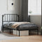 vidaXL - Bedframe - met - hoofdbord - metaal - zwart - 100x190 - cm