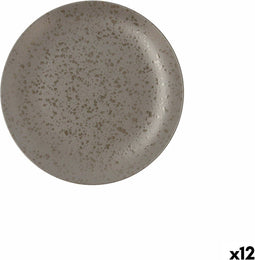 Platt tallrik Ariane Oxide Keramisch Grijs (Ø 21 cm) (12 Stuks)
