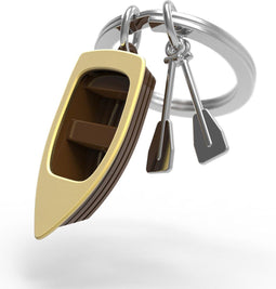 Metalmorphose Roeiboot Sleutelhanger Water Cadeau Accessoire - Goud / Bruin