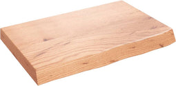 vidaXL - Wandschap - 60x40x(2-6) - cm - behandeld - massief - eikenhout - lichtbruin