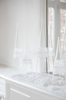 J-Line decoratie Kegel - glas - transparant - small