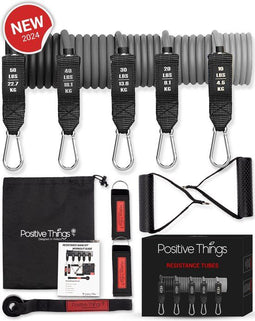 Positive Things - Resistance band Set - 5 Fitness Elastieken met Handvaten