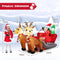 Coast Opblaasbare Kerstslee - Kerstman en Rendieren - LED-Verlichting - 220 x 100 x 130 cm