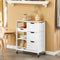 SoBuy FKW79-W - Keukentrolley - 3 Laden 3 Planken - Wit - 68x38x85cm