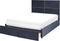 VERNOYES - Bed met opbergruimte - Zwart - 140 x 200 cm - Fluweel