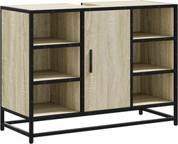vidaXL - Wastafelkast - 80x33x60 - cm - bewerkt - hout - sonoma - eikenkleurig
