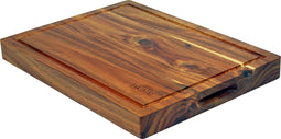 YAKINIKU - Snijplank Hout - Sapgeul En Handvaten - Hakblok 41x30x4cm - BBQ Accessoire