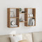 vidaXL - Wandschap - 96x18x60 - cm - bewerkt - hout - artisanaal - eikenkleurig